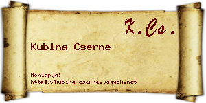 Kubina Cserne névjegykártya